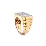 Mens VS1 Diamond Yellow Gold Signet Ring - 1.06 ct - Image 3