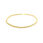 9k Yellow Gold Semi Solid Rope Bracelet - 2 mm
