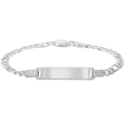 solid 4 mm wide figaro id bracelet.