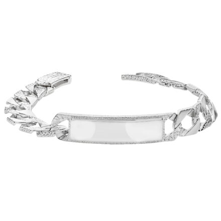 925 sterling silver chaps bracelet id design for kids with patterned links.