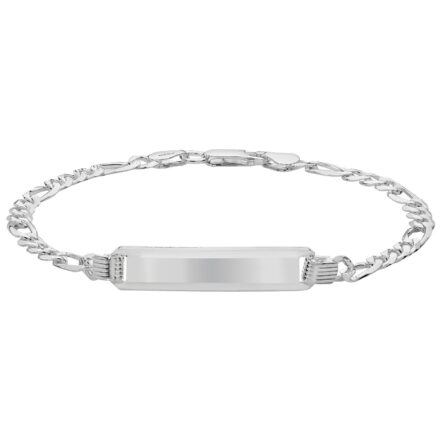925 sterling silver 6 mm wide fiagro bracelet id tag.