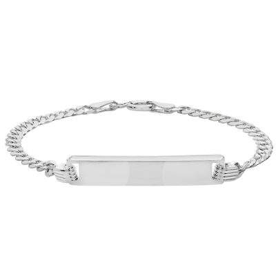 925 sterling silver 4 mm wide curb bracelet id.