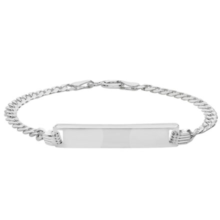 925 sterling silver 4 mm wide curb bracelet id.