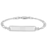 925 sterling silver kids id bracelet figaro style solid.