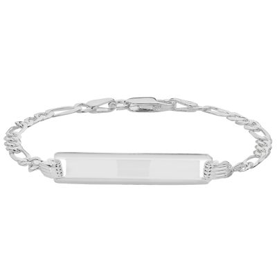 925 sterling silver kids id bracelet figaro style solid.