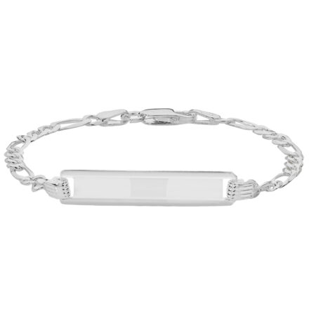 925 sterling silver kids id bracelet figaro style solid.