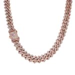 9k Rose Gold Diamond Cuban Chain 14.38ct - 9 mm - Image 2