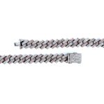 9k White and Rose Gold Diamond Cuban Chain 9.96ct - 7 mm - Image 4