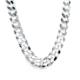 Flat Curb Chains in Sterling Silver 925, solid strong links in 7.5 mm width and available in several lengths. The chain is British Hallmarked and come in a gift box. 