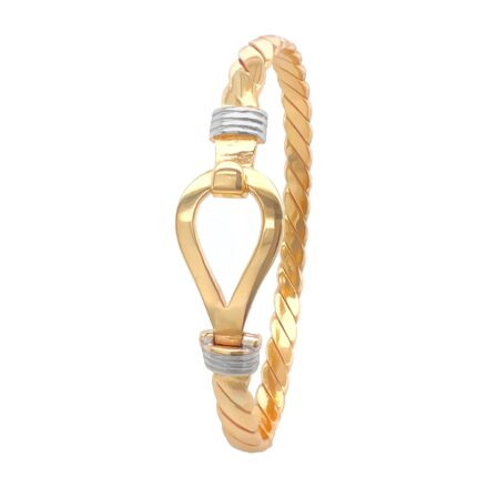 9k Yellow Gold Single Hook Bangle with a 13 mm Plain Hook in solid gold, heavy weight