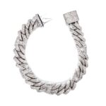 9k White Gold Diamond Cuban Bracelet 11.76 ct - 13 mm - Image 3