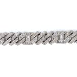 9k White Gold Diamond Cuban Bracelet 11.76 ct - 13 mm - Image 4