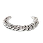 9k White Gold Diamond Cuban Bracelet 11.76 ct - 13 mm - Image 6