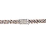 9k White and Rose Gold Diamond Cuban Chain 12.50ct - 7.3 mm - Image 3