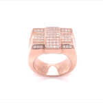 9k Rose Gold Large Diamond Square Ring - 0.86 ct - Image 3
