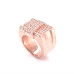 9k Rose Gold Large Diamond Square Ring - 0.86 ct - Image 2