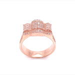 9k Rose Gold Diamond Wavy Signet Ring - 0.88 ct - Image 3
