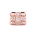 9k Rose Gold Large Diamond Square Ring - 0.86 ct