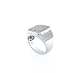 925 Sterling Silver Signet Ring Iced Out - SR00018