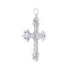 925 Sterling Silver Baguette Set Cross Pendant - 62 x 45 mm - GEO7458 - Image 2