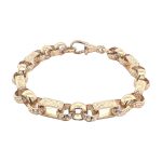 The bracelet is completely solid with every other link is plain and every other link is patterned. The link is fully hallmarked in a UK assay office, solid with exceptional finish