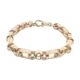 The bracelet is completely solid with every other link is plain and every other link is patterned. The link is fully hallmarked in a UK assay office, solid with exceptional finish