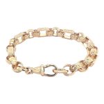 The bracelet is completely solid with every other link is plain and every other link is patterned. The link is fully hallmarked in a UK assay office, solid with exceptional finish