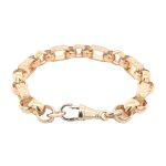 9k Yellow Gold Gypsy Link Belcher bracelet with round and square links.