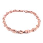 The bracelet is completely solid with a shiny finish, the links are diamond cut which makes the chain reflect the light that hits it
