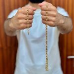 solid 8 mm gypsy link combo chain and bracelet for men and women available in stock heavy weight.