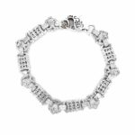 925 Sterling Silver Patterned Stars and Bars Bracelet - 13 mm - Image 2