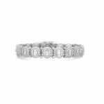 925 Sterling Silver Round Cluster Tennis Bracelet - 12 mm