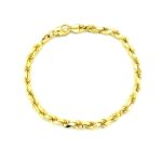 9k Yellow Gold Solid Diamond Cut Rope Bracelet - 5 mm - Image 2