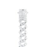 925 Sterling Silver Full Baguette Cuban Bracelet - 14 mm - Image 2