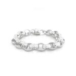 925 Sterling Silver Oval Shaped Belcher Bracelet - 9.5 mm