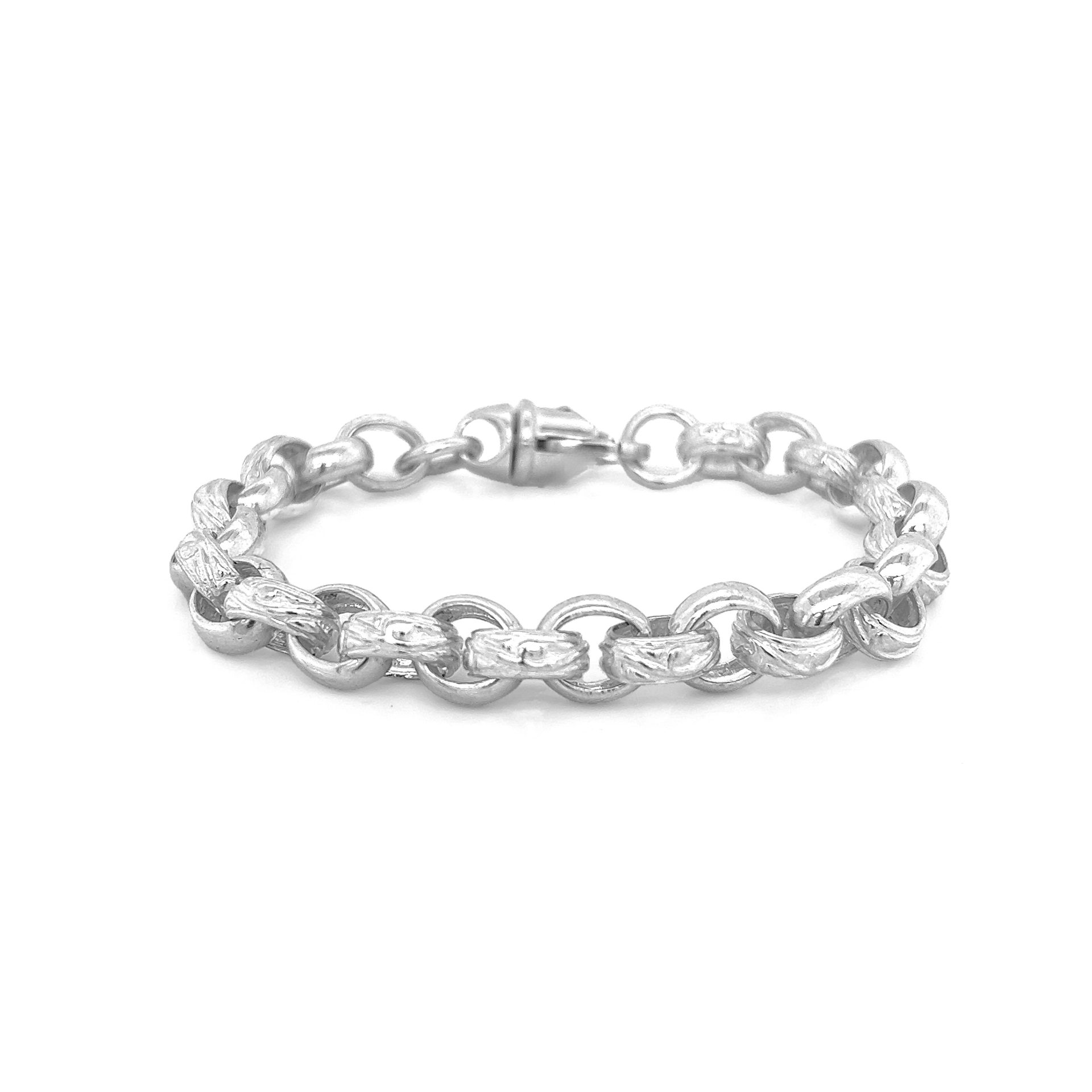 Old English Jewellers Sterling Silver Anchor Link Bracelet – 8.5mm Width, 8.75 Inch, Made In Italy