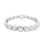 925 Sterling Silver Square Cluster Tennis Bracelet - 10 mm