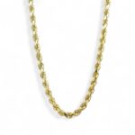 4.5 mm wide Diamond cut rope chain solid for men and women.