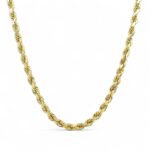 4.5 mm wide Diamond cut rope chain solid for men and women.