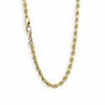 4.5 mm wide Diamond cut rope chain solid for men and women.