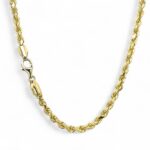 4.5 mm wide Diamond cut rope chain solid for men and women.