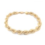 9k Yellow Gold Rope bracelets, 8 mm wide, with a safety lobster clasp