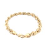 9k Yellow Gold Rope bracelets, 8 mm wide, with a safety lobster clasp