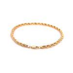 9k Yellow Gold Semi Solid Rope Bracelet - 3.5 mm - Image 2