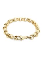 9k Yellow Gold Kids Heavier Patterned Belcher Bracelet - 6 mm - Image 2