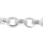 925 Sterling Silver Oval Belcher Bracelet Patterned and Plain - 9 mm - Image 3