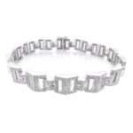 18k White Gold VS1 Diamond Pyramid Bracelet 1.25 ct - 10 mm