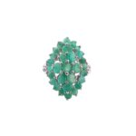 925 Sterling Silver Emerald Cluster Ring - 3.15 ct - Image 2