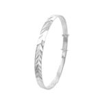 925 Sterling Silver Kids Arrow Patterned Expandable Bangle - 4 mm
