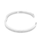 925 Sterling Silver Kids One Row Stone Set Hinged Bangle - Round Stones - Image 3